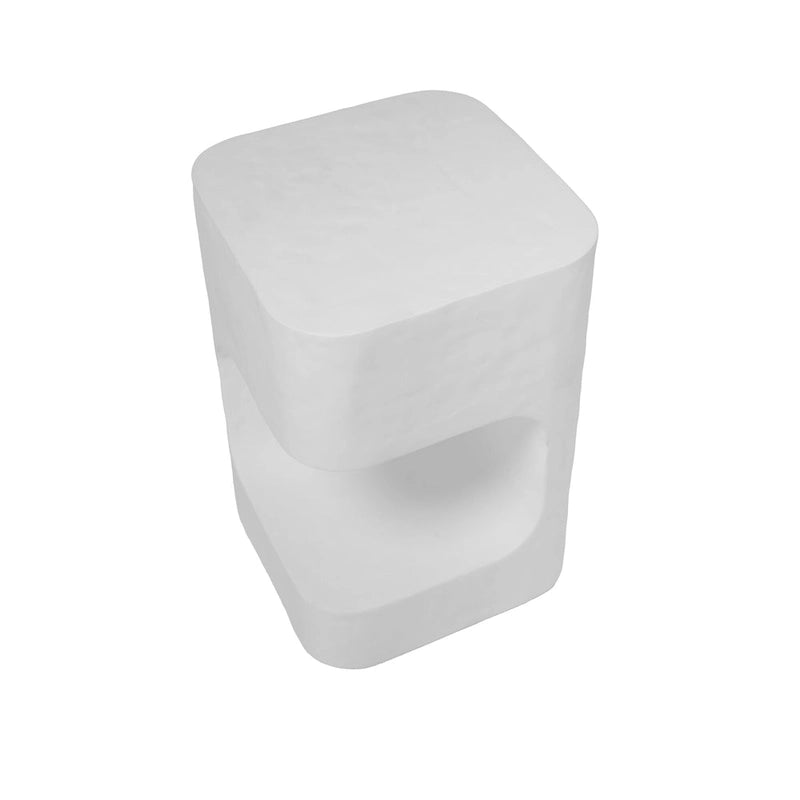 Table d'appoint asymétrique Grover Outdoor en imitation pierre