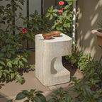 Table d'appoint asymétrique Grover Outdoor en imitation pierre