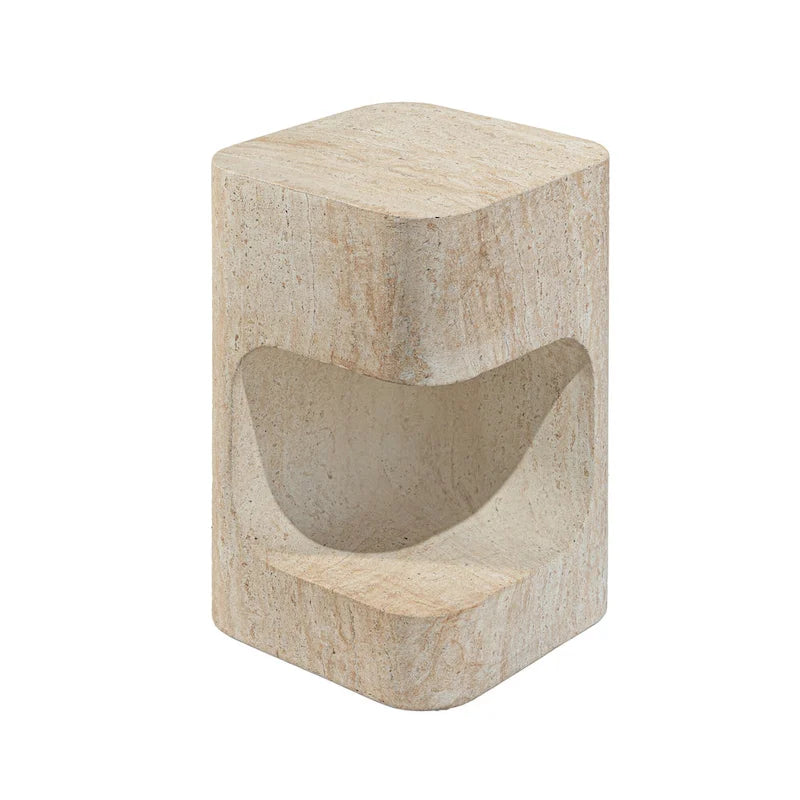 Table d'appoint asymétrique Grover Outdoor en imitation pierre