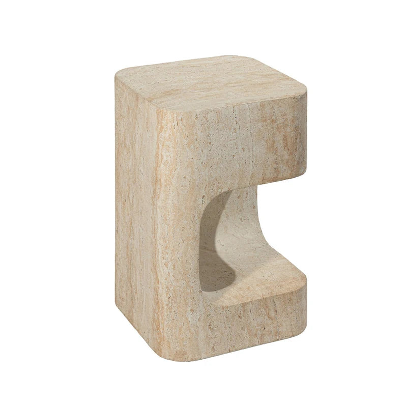 Table d'appoint asymétrique Grover Outdoor en imitation pierre