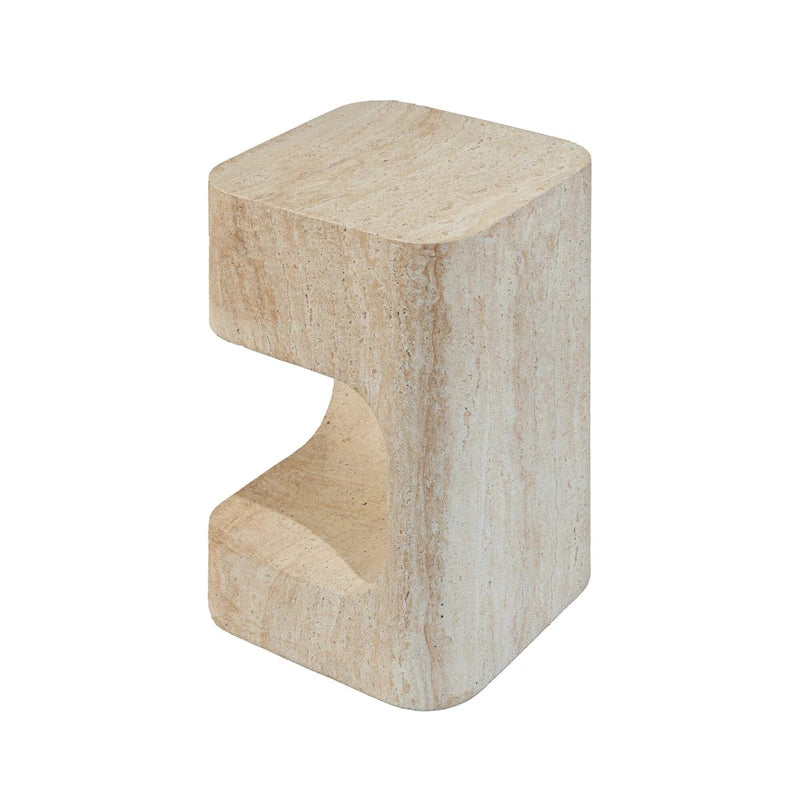 Table d'appoint asymétrique Grover Outdoor en imitation pierre