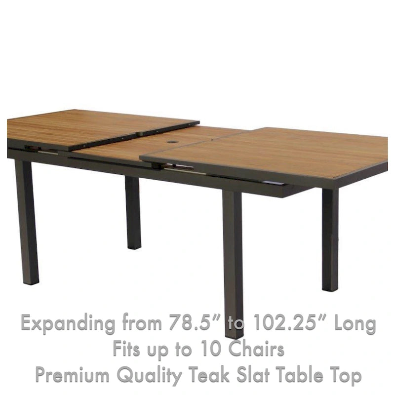 Ensemble de salle à manger d'extérieur Catania 11 pièces en aluminium gris foncé avec sac de rangement couleur étain - Non disponible