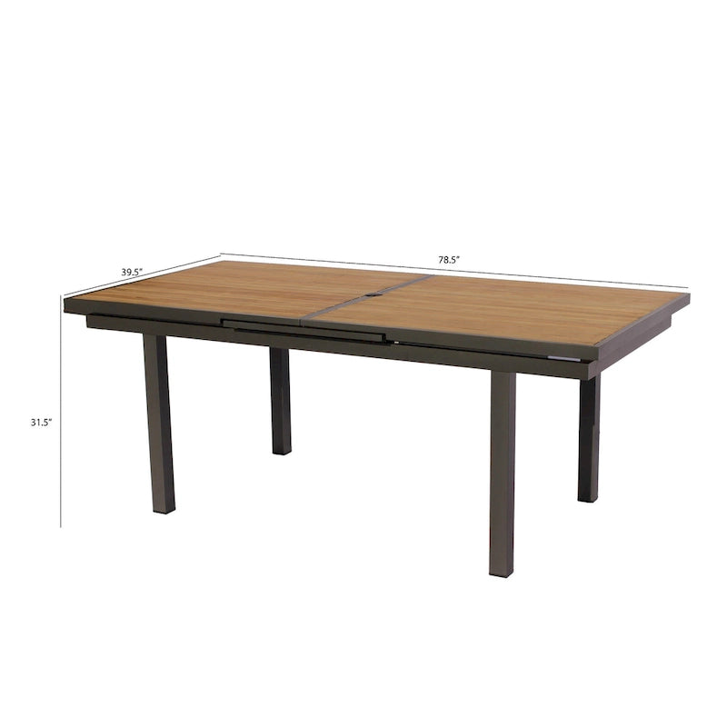 Ensemble de salle à manger d'extérieur Catania 11 pièces en aluminium gris foncé avec sac de rangement couleur étain - Non disponible