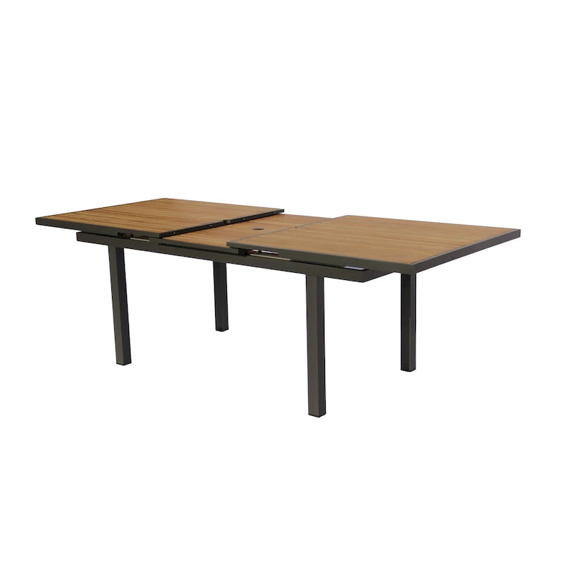 Ensemble de salle à manger d'extérieur Catania 11 pièces en aluminium gris foncé avec sac de rangement couleur étain - Non disponible