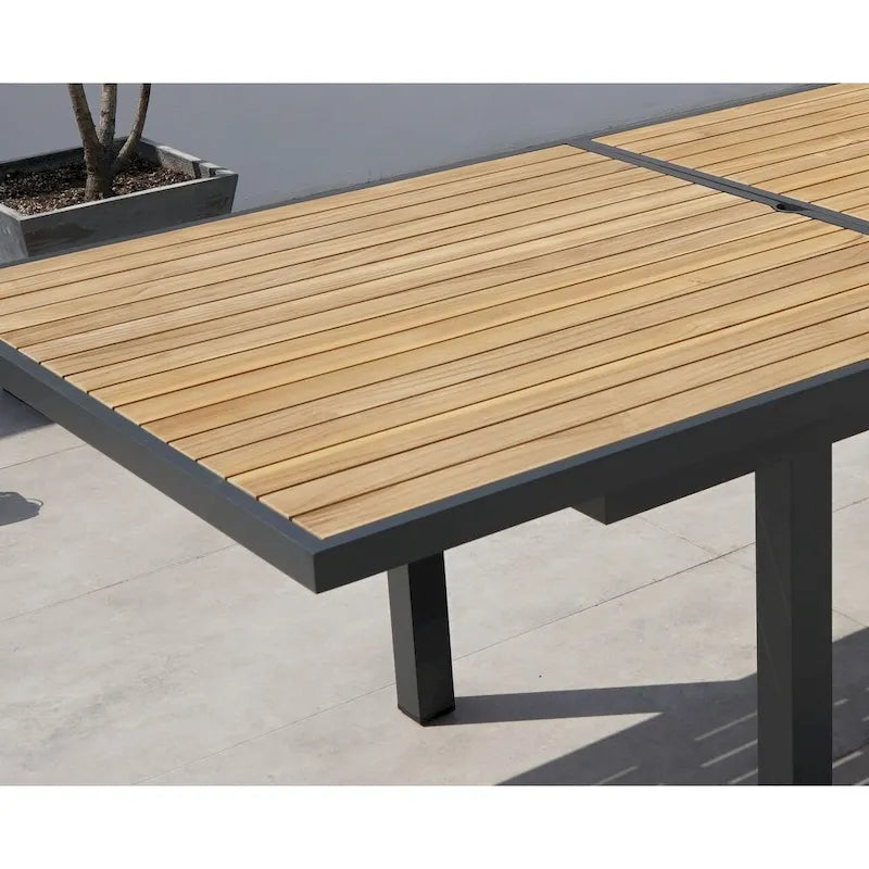 Ensemble de salle à manger d'extérieur Catania 11 pièces en aluminium gris foncé avec sac de rangement couleur étain - Non disponible