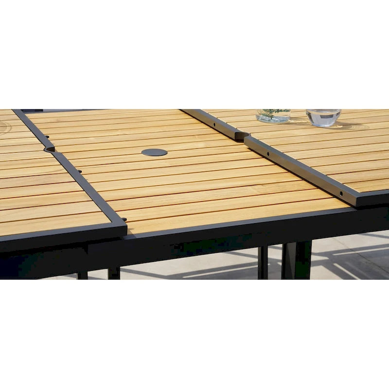 Ensemble de salle à manger d'extérieur Catania 11 pièces en aluminium gris foncé avec sac de rangement couleur étain - Non disponible