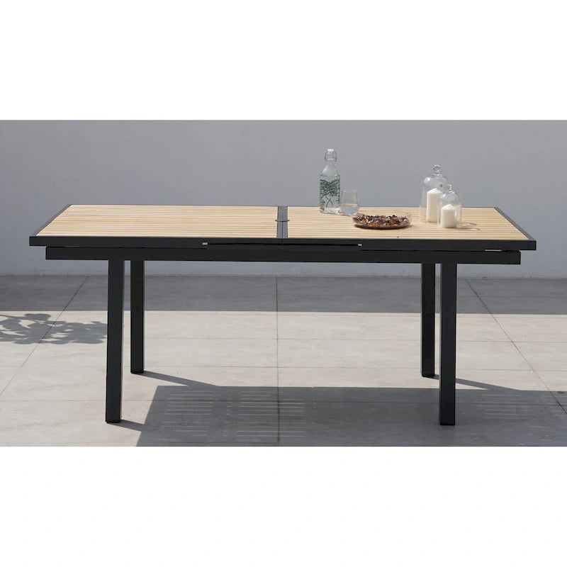 Ensemble de salle à manger d'extérieur Catania 11 pièces en aluminium gris foncé avec sac de rangement couleur étain - Non disponible