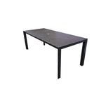 Ensemble de salle à manger d'extérieur Riviera 9 pièces en aluminium gris foncé avec toile de jute gris fumé - Non disponible