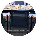 Ensemble de salle à manger d'extérieur Riviera 9 pièces en aluminium gris foncé avec toile de jute gris fumé - Non disponible