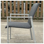 Ensemble de salle à manger d'extérieur Vesuvio 11 pièces en aluminium gris clair avec ensemble de chaises longues gris nuit - Non disponible