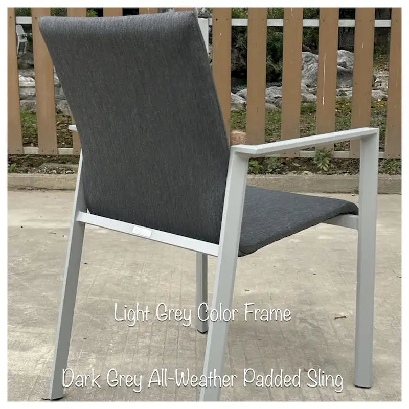 Ensemble de salle à manger d'extérieur Vesuvio 11 pièces en aluminium gris clair avec ensemble de chaises longues gris nuit - Non disponible