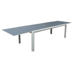 Ensemble de salle à manger d'extérieur Vesuvio 11 pièces en aluminium gris clair avec ensemble de chaises longues gris nuit - Non disponible