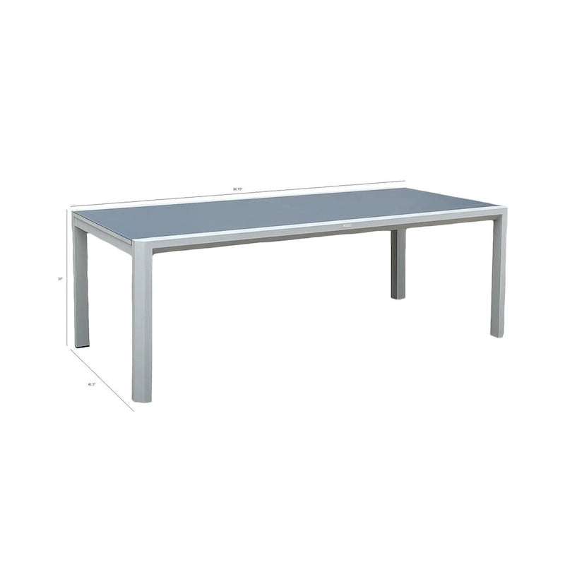 Ensemble de salle à manger d'extérieur Vesuvio 11 pièces en aluminium gris clair avec ensemble de chaises longues gris nuit - Non disponible