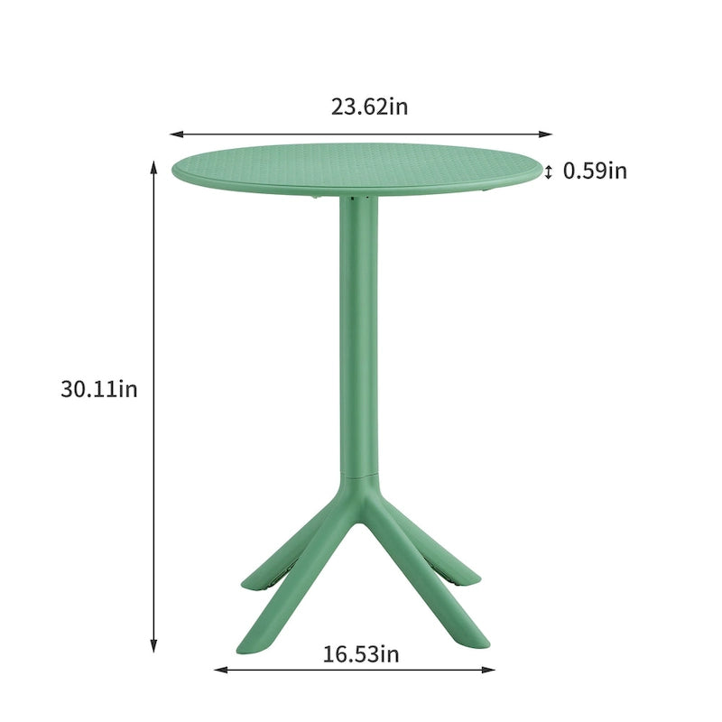 Ensemble bistro d'extérieur 3 pièces, 2 chaises empilables et 1 table, en résine durable pour balcon, terrasse, jardin