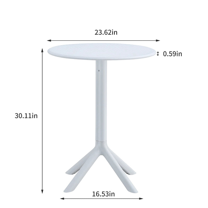 Ensemble bistro d'extérieur 3 pièces, 2 chaises empilables et 1 table, en résine durable pour balcon, terrasse, jardin