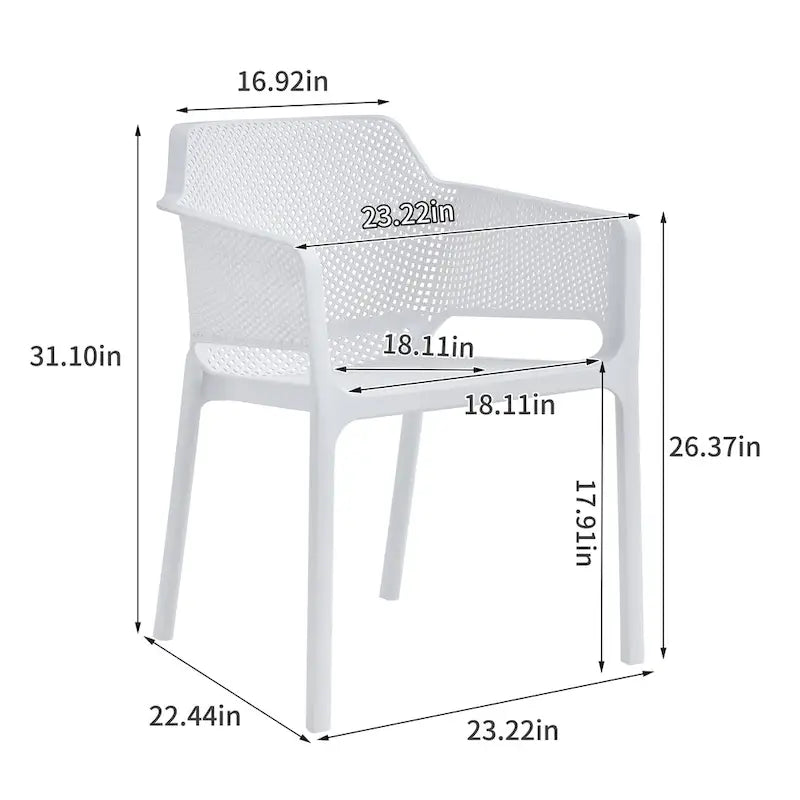 Ensemble bistro d'extérieur 3 pièces, 2 chaises empilables et 1 table, en résine durable pour balcon, terrasse, jardin
