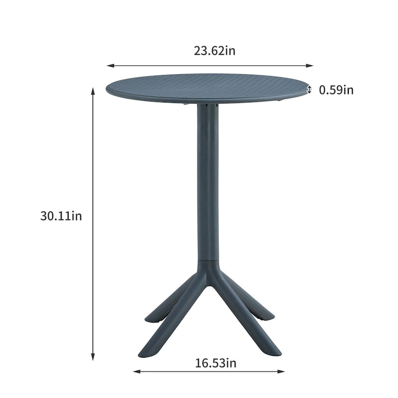 Ensemble bistro d'extérieur 3 pièces, 2 chaises empilables et 1 table, en résine durable pour balcon, terrasse, jardin