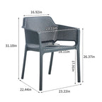 Ensemble bistro d'extérieur 3 pièces, 2 chaises empilables et 1 table, en résine durable pour balcon, terrasse, jardin