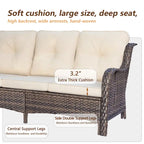 Ensemble de mobilier de jardin 9 pièces comprenant un fauteuil pivotant en osier et un repose-pieds