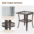 Ensemble de mobilier de jardin 9 pièces comprenant un fauteuil pivotant en osier et un repose-pieds