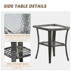 Ensemble de mobilier de jardin 9 pièces comprenant un fauteuil pivotant en osier et un repose-pieds