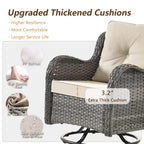 Ensemble de mobilier de jardin 9 pièces comprenant un fauteuil pivotant en osier et un repose-pieds