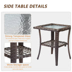 Ensemble de mobilier de jardin 9 pièces comprenant un fauteuil pivotant en osier et un repose-pieds