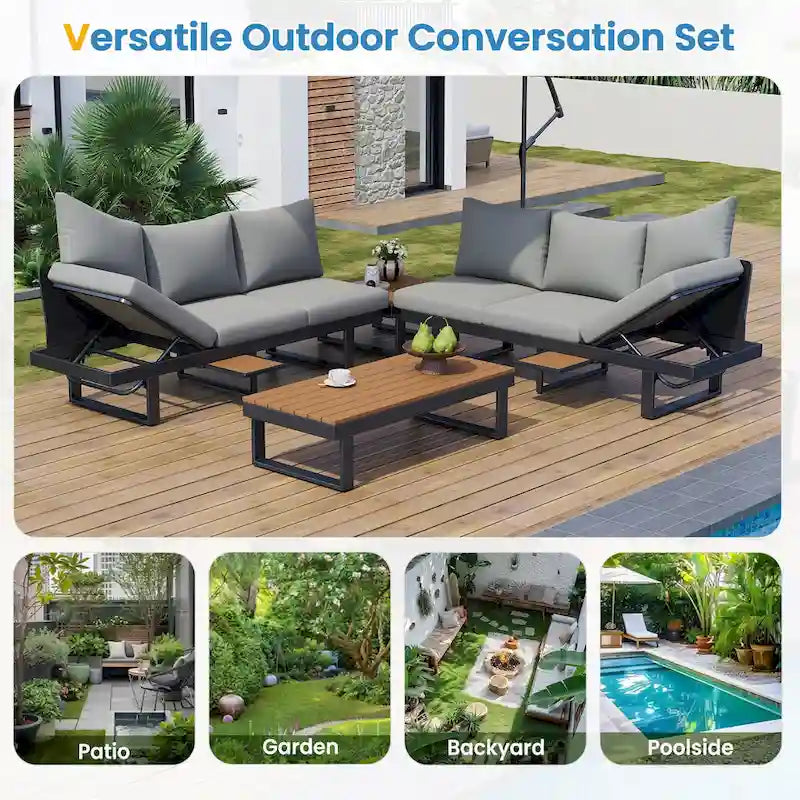 Ensemble de canapés d'angle d'extérieur