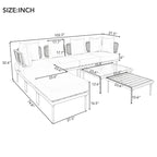 Ensemble de canapé d'angle 8 pièces pour patio avec table basse
