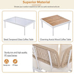 Ensemble de canapé d'angle 8 pièces pour patio avec table basse