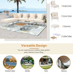 Ensemble de canapé d'angle 8 pièces pour patio avec table basse