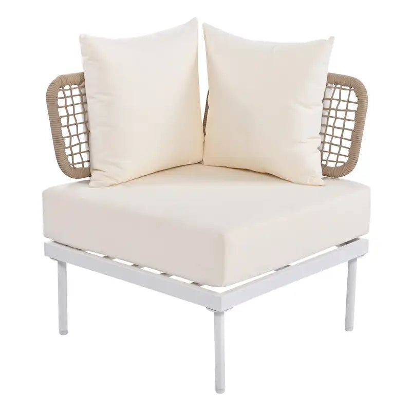 Ensemble de canapé d'angle 8 pièces pour patio avec table basse