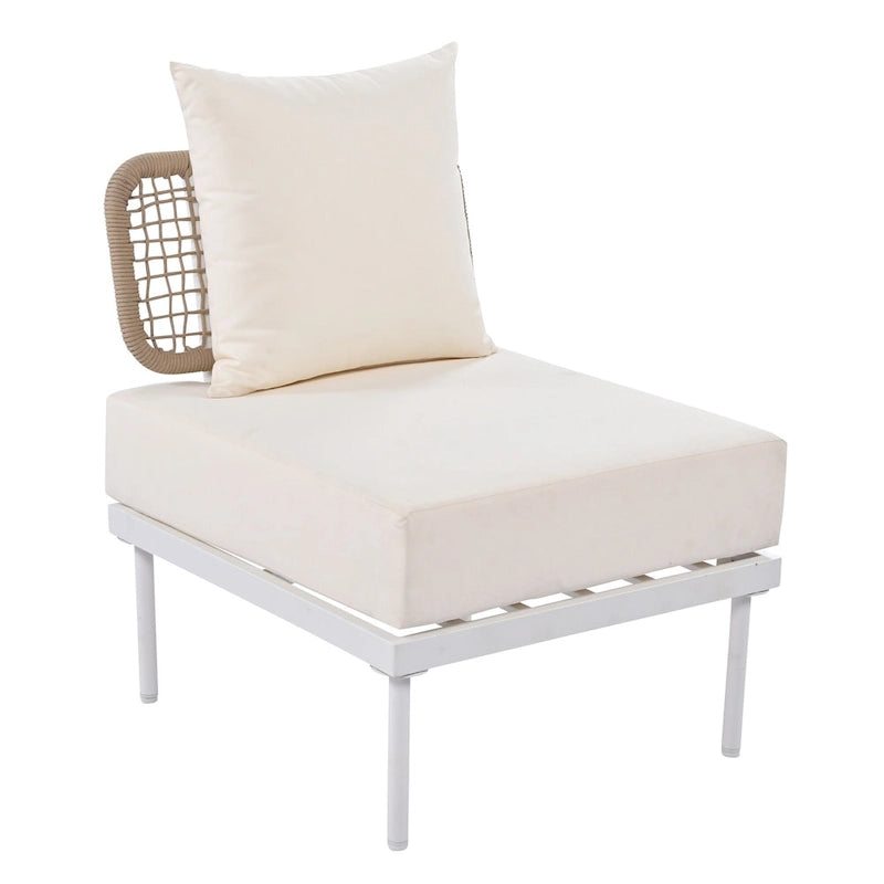 Ensemble de canapé d'angle 8 pièces pour patio avec table basse