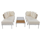 Ensemble de canapé d'angle 8 pièces pour patio avec table basse