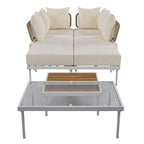 Ensemble de canapé d'angle 8 pièces pour patio avec table basse