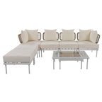 Ensemble de canapé d'angle 8 pièces pour patio avec table basse