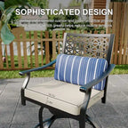 Lot de 2 tabourets de bar pivotants d'extérieur pour terrasse et jardin.