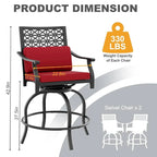 Lot de 2 tabourets de bar pivotants d'extérieur pour terrasse et jardin.