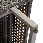 Ensemble de canapé d'angle d'extérieur en rotin 6 pièces avec siège réglable et table avec seau à glace
