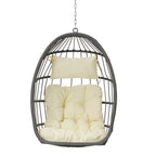 Fauteuil suspendu suspendu en osier gris pliable pour extérieur