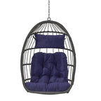 Fauteuil suspendu suspendu en osier gris pliable pour extérieur