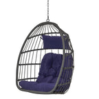 Fauteuil suspendu suspendu en osier gris pliable pour extérieur