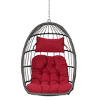 Fauteuil suspendu suspendu en osier gris pliable pour extérieur