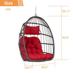 Fauteuil suspendu suspendu en osier gris pliable pour extérieur