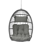 Fauteuil suspendu suspendu en osier gris pliable pour extérieur