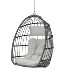 Fauteuil suspendu suspendu en osier gris pliable pour extérieur