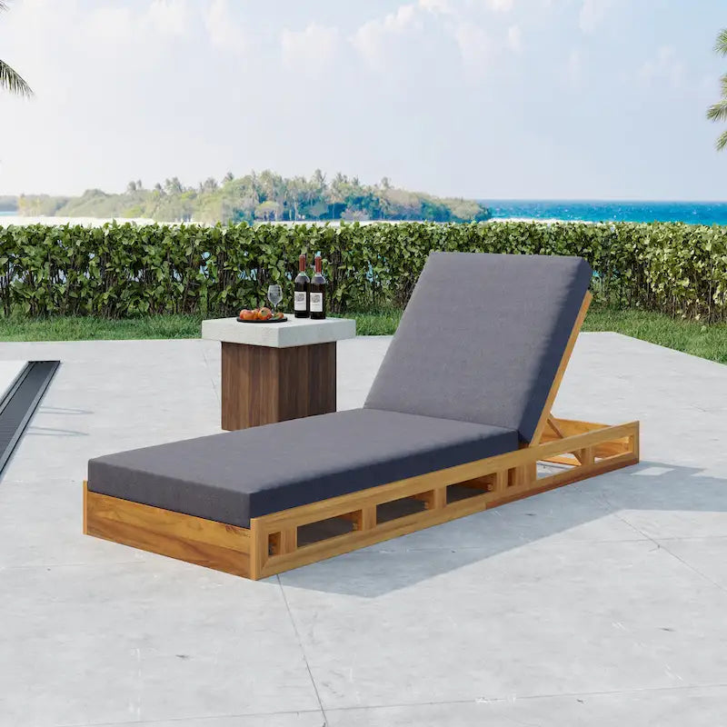 Christopher Knight Home -Johnson Outdoor Acacia Chaise Lounge Set