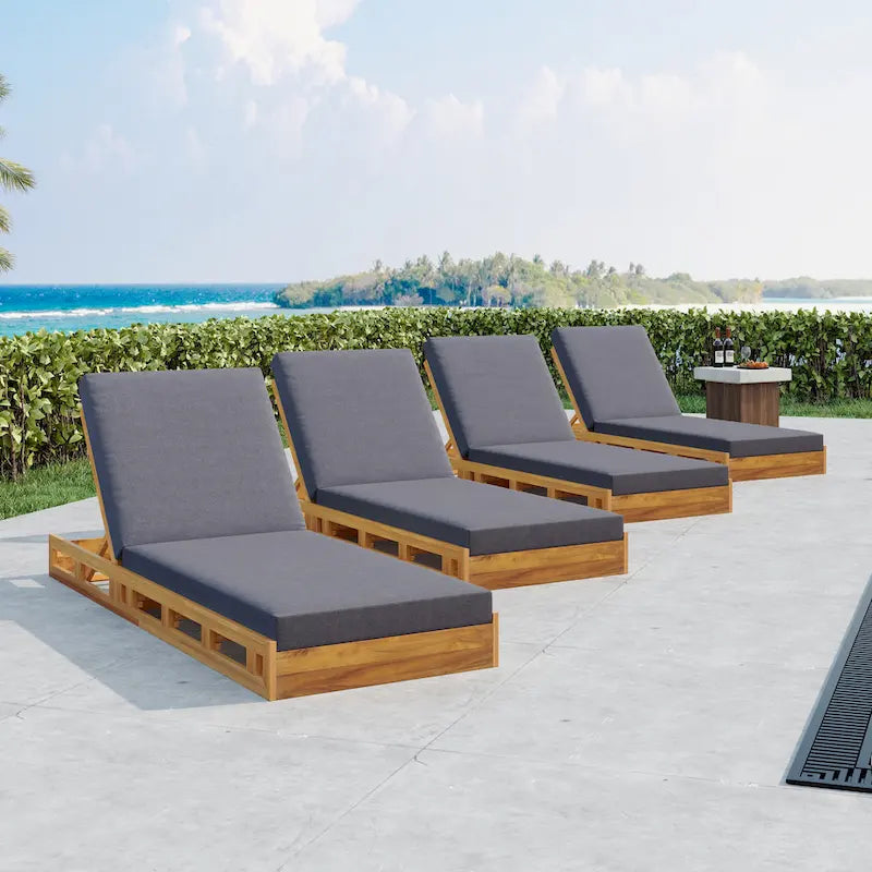 Christopher Knight Home - Ensemble de chaises longues d'extérieur Johnson en acacia