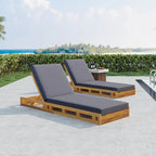 Christopher Knight Home - Ensemble de chaises longues d'extérieur Johnson en acacia