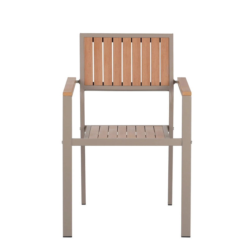 Ensemble de salle à manger d'extérieur extensible 7 pièces avec table extensible et 6 chaises avec accoudoirs